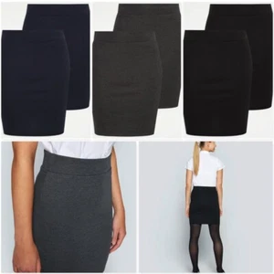 Senior Girls 2 x Jersey Tube Skirts School Uniform | Stretch, Elasticated Waist - Picture 1 of 15