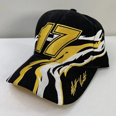 Sombrero/Gorra Estilo "Volcán" Nascar Matt Kenseth 17 Negro y Amarillo De Colección Años 90 Foto 1 de 4
