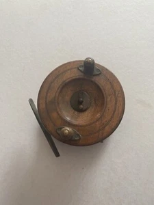 Antique Fly Fishing Reel Brass & Wood Heaton’s Patent Reuben Memorabilia - Picture 1 of 8