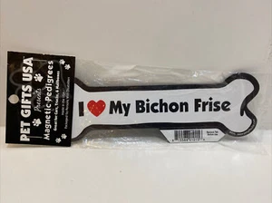 Hundeknochen Magnet "I Love My Bichon Frise" - 7" x 2" - Bild 1 von 2