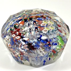 Antique St. Louis Scrambled Faceted Paperweight - Picture 1 of 5