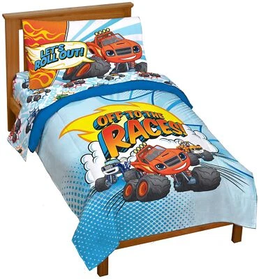Jay Franco Blaze and The Monster Machines Off to The Races 4 Piece Toddler Si... - Image 1 of 4