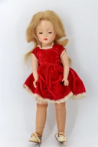 VTG 1950s Hard Plastic 14" Blonde Hair Blue Sleepy Eyes- not working marked 14 - Imagen 1 de 4
