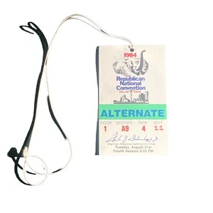 1984 Republican National Convention Alternate Delegate Credential Ronald Reagan - Picture 1 of 3