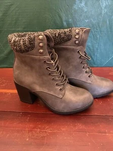 Charlotte Russe Ankle Boots Charcoal Gray Women’s Sz 6M Style Hayden 3 In Heels - Picture 1 of 24