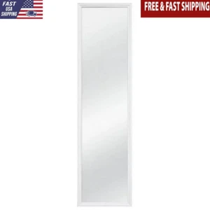 Full-Length Rectangular Mirror Over Door Space-Saving Elegant Home Decor White - Picture 1 of 5