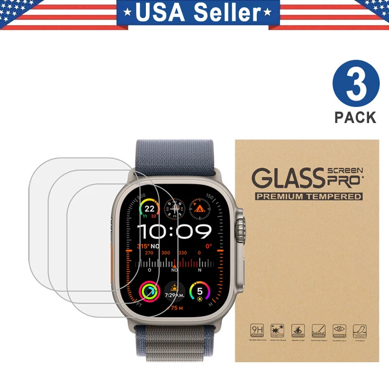 3PCS Full Tempered Glass Screen Protector For Apple iWatch Ultra 2 49mm - Image 1 of 1