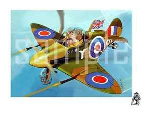 Deals Wheels Rif Raf's Spitsfire Plane TShirt 4167 spitfire fighter pilot - Picture 1 of 1