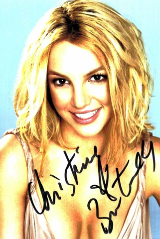 Britney Spears Original Signature On Fotoprint Card 10x15 - Nr.9045 B Cover