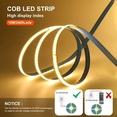 220V COB LED Lichtleiste kürzbar 240LED/m Lichtband Strip Streifen Leuchte Licht - Bild 1 von 4