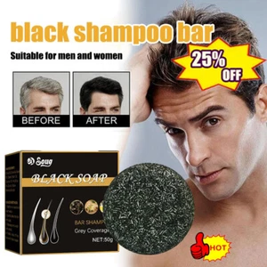 Cover Grey Bar Shampoo Soap Natural Polygonum Essence Hair Darkening Shampoo -US - Picture 1 of 11