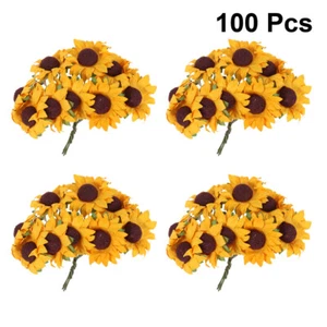 100Pcs Mini Sunflowers For Crafts Mini Sunflower Artificial Fake Flowers - Picture 1 of 8