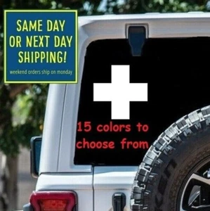 3x3 MEDICAL CROSS STICKER DECAL Plus Sign Car Window MacBook Tablet Laptop gift - Picture 1 of 2