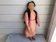 ANTIQUE RUSSIAN STOCKINETTE DOLL-EARLY-15" FOR RESTORATION-ANTIQUE DOLL-C.1920