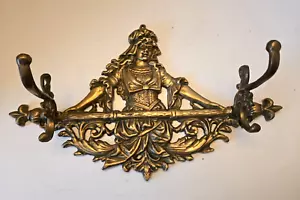 20. Jahrhundert französischer Stil Mädchen Messing Wand Garderobe Hut Haken 17,5" lang - Bild 1 von 8