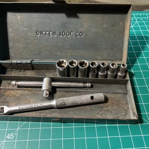 Vintage Thorsen 9 Piece 1/4 Dr. Socket set in Giller metal Case - Picture 1 of 7