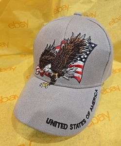 USA Eagle Flag Baseball Cap Hat United States of America JOYCAP Blackhawk Beige - Picture 1 of 8