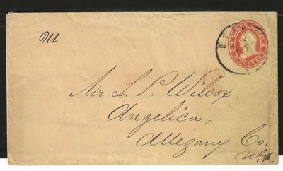 US Scott #U27 entire used 3c red Washington PSE on buff, to Allegany Co. f/vf - Image 1 of 2