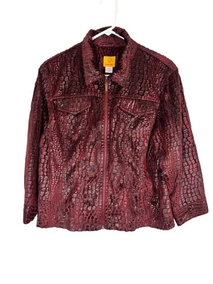 Retro Animal Print Jacket Red 16 Festive Western Boho Indie Folk Classic Chic - Image 1 of 4