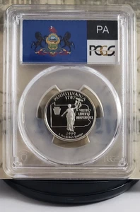 Etiqueta estatal 1999-S - Cuarto de plata a prueba - Pennsylvania - PCGS PR69DCAM - 1676 - Imagen 1 de 6