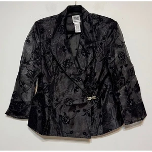 R&M Richards Whimsigoth Burnout Velvet Sheer Blazer Jacket Size 10 Fairy Grunge - Picture 1 of 4