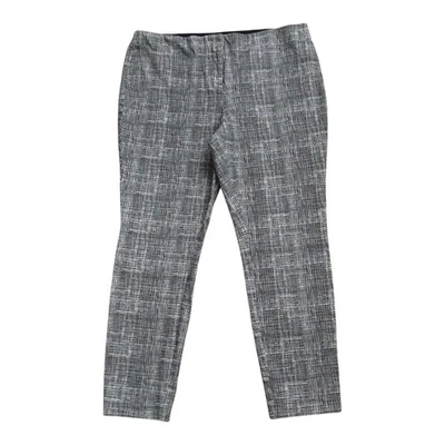 ALFANI Womens Petite Size 14P Black White Plaid Skinny Ankle Pants Elastic Waist - Image 1 of 4