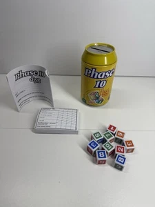 Phase 10 Dice Game in Yellow Tin Aluminum Soda Can Complete - Picture 1 of 9