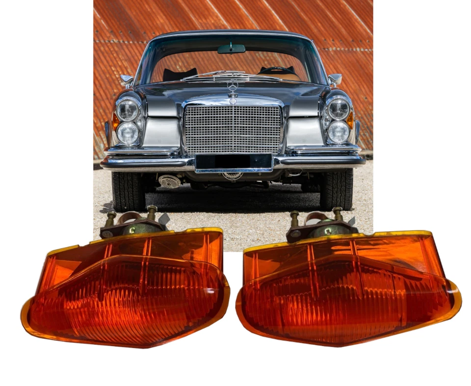 2x luces indicadoras ámbar para Mercedes 220SE 280SE 3.5 cupé W111 W108 W109 W112 Foto 1 de 4