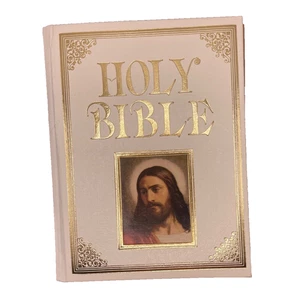 Vintage 1987 Heilige Bibel King James Version roter Buchstabe Familienbibel für Couchtisch - Bild 1 von 15