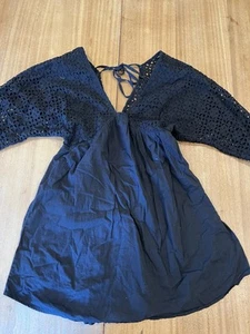 O’Neill Swim Cover-Up Womens Knit Small S Black Mesh Beach Vacation - Picture 1 of 6