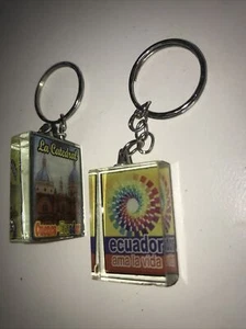 Set 2 portachiavi in vetro Ecuador fatti a mano. Unico - Foto 1 di 4