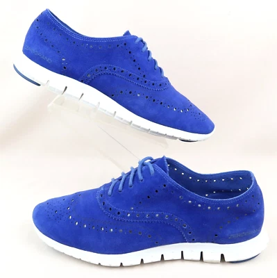 Zapatillas Oxford Cole Haan para mujer Zerogrand gamuza punta de ala azul real talla 9 Foto 1 de 4