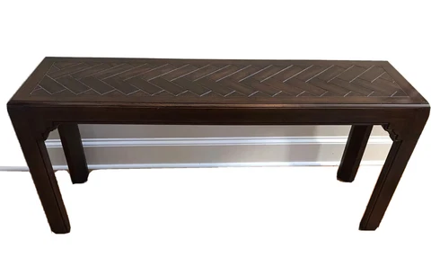 HENREDON FOUR CENTURIES CONSOLE  SOFA TABLE  PARQUETRY WALNUT 59” Cover