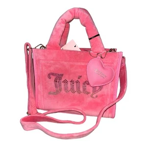 Juicy Couture Pink Lemonade Big Spender Mini Tote Bag Purse Velour NWT - Picture 1 of 10