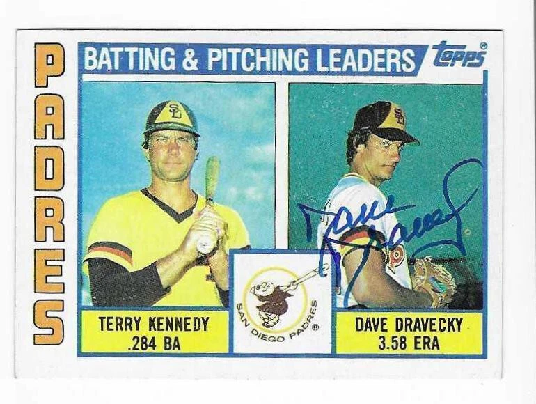 DAVE DRAVECKY 1984 TOPPS AUTOGRAPHED SIGNED # 366 SAN DIEGO PADRES - Image 1 of 1