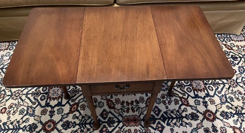 Biggs Chippendale Mahogany Small Drop Leaf Table Pembroke Table Cover