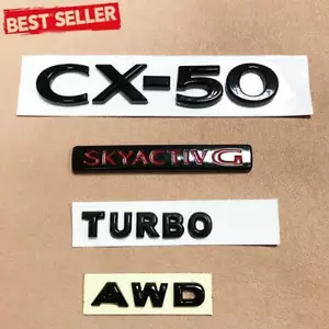 4pcs Black Red For CX-50 AWD SKYACTIV G Turbo Rear Trunk Emblem Badge Replace - Bild 1 von 6