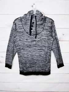 Cabela's Hoodie Size M Gray & Black Buttons Kangaroo Pocket Long Sleeve - Picture 1 of 9