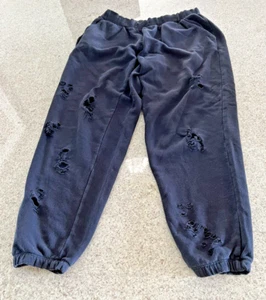Katie J NYC Junior Black Distressed Sweat/Jogger Pants (L) - Picture 1 of 6