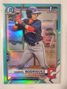 2021 BOWMAN CHROME GABRIEL RODRIGUEZ AQUA REFRACTOR /125 Parallel 1st... - Picture 1 of 3