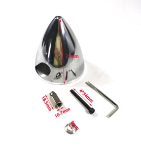 2,75 Zoll/70 mm Aluminium Propeller Spinner gebohrt für RC Flugzeug 3 Klingen Haoye - Bild 1 von 3
