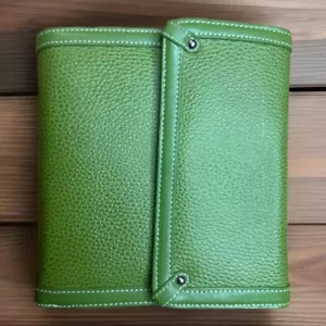 Carpeta organizadora de cuero verde triple pliegue Franklin Covey Berkeley 2003 vintage 1,25 - Imagen 1 de 24