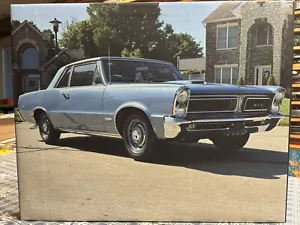 Pontiac GTO 1965 enmarcado impresión en lienzo hombre cueva Fontaine azul galería de pared 16 x 20 - Imagen 1 de 5