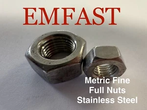 m8 m12 m14 Metric Fine Pitch Standard Full Nut Stainless Steel 1.0 1.25 1.5 - Picture 1 of 1
