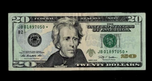 U.S.A ( 1 ) BANK * STAR NOTE FEDERAL RESERVE 20 DOLLARS 2009 ALMOST EXTRA FINE - Picture 1 of 2