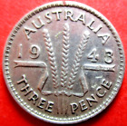 1943 AUSTRALIAN THREEPENCE COIN -  SILVER  #  64/10/23