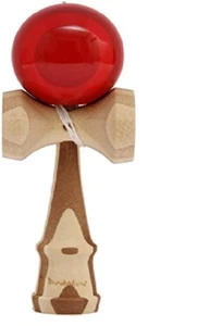 Street Kendama Freestyle Bamboo Model (Striped, Red) Bamboo Material, DAMAKEN - Picture 1 of 5