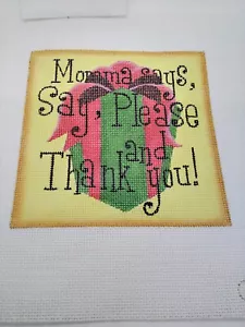 Nadelspitze Leinwand Mama sagt, sag bitte und danke! 5" quadratische Farbe - Bild 1 von 3