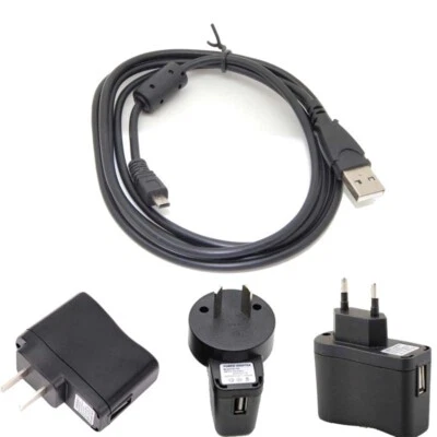 USB AC Power Adapter Battery Charger+PC cable For Sanyo Xacti VPC-T1496 Camera Foto 1 de 4