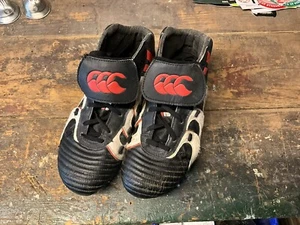 Canterbury Rugby Boots Scarpe Vintage US 9 UK 8 42,5 Euro Hi Top Nero Rugby - Foto 1 di 10